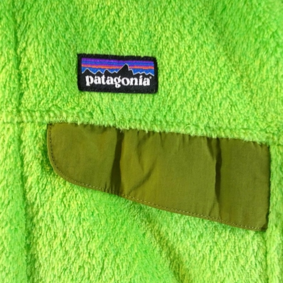 Patagonia Rare Re Tool Lime Green Full Zip Fleece Vest Small - Picture 3 of 6